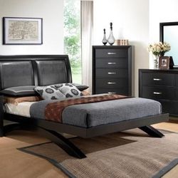 Queen Plataform Bed Frame Dresser Mirror One Nightstand   Free Local Delivery  Check Description