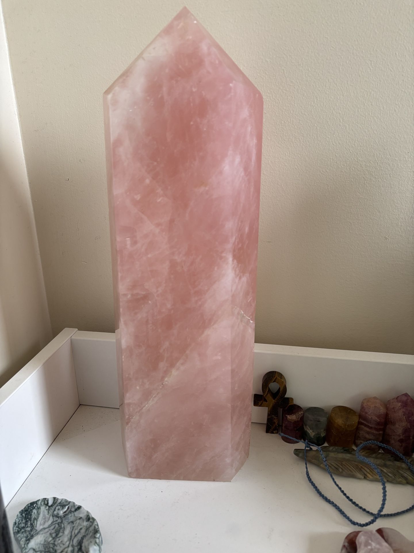 Massive Rose Quartz Tower – 18.1 lbs – Statement Crystal