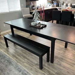 IKEA Dining Room / Kitchen Table  & Bench- Black