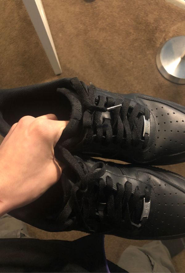 Black Air Force 1 9.5 good condition few creases for Sale