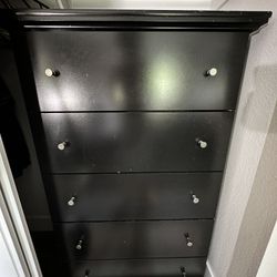 Black Wood Tall Dresser (used)