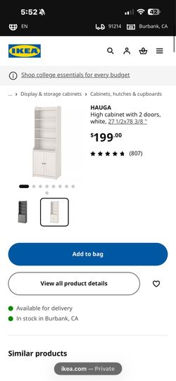 WHITE DISPLAY CABINET