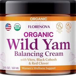 Florenova Organic Wild Yam Cream w Vitex & Red Clover - 2 fl oz