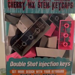 New - Pink Blue And White - Mx Cherry Keycaps For Mechanical Keyboard