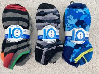 New 30 Pairs of No-Show Ankle Socks for Boys, Shoe Size 4-10