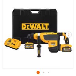 DEWALT 60V FLEXVOLT Cordless Brushless 1-7/8 in. SDS Max Rotary Hammer Kit, (2) 9.0Ah Batteries, Charger and Kit Box