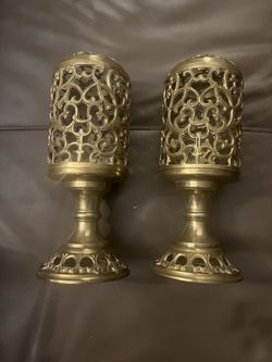 Vintage Brass Chalice Candle Holder Altar