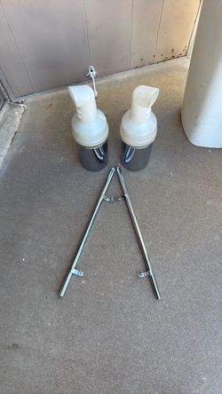 Chrome Golf cart, sand bottle, and holders also golf tee rails chrome holders