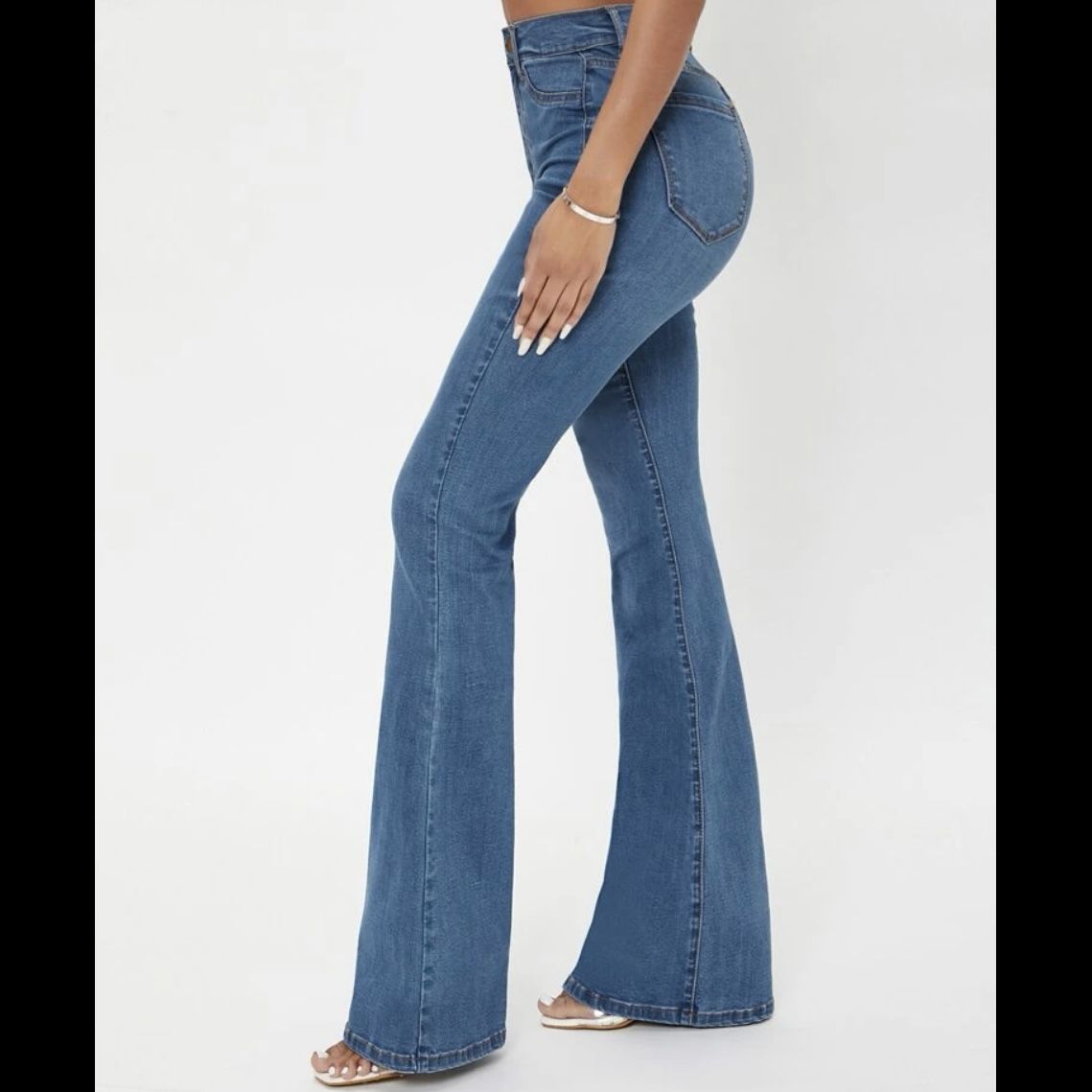 High Waisted High Rise Bell jeans clare jeans Mom Fit Jeans Boyfriend Denim flat
