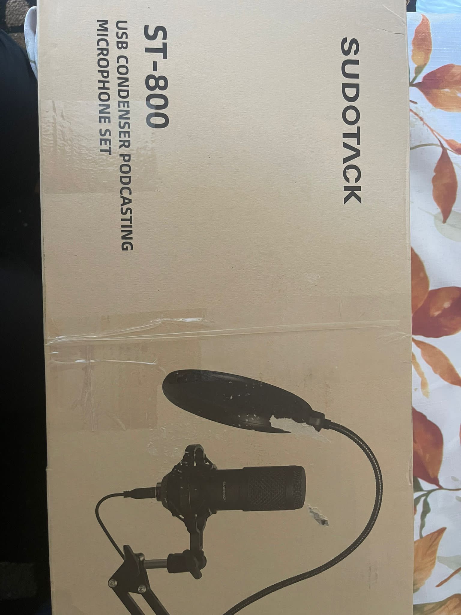 USB Streaming Podcast PC Microphone, SUDOTACK Professional 192KHZ/24Bit Studio Cardioid Condenser Mic Kit with Sound Card Boom Arm Shock Mount Pop Fil