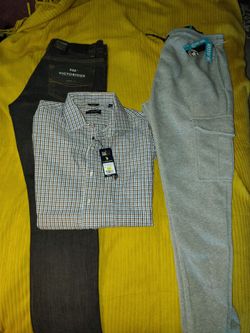Men's Polo long sleeve &Jeans34/32 shirt med sweats Lrg.
