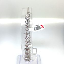 925 Silver CZ Lariat Triangle Bracelet 7.40g 188448