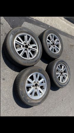 4 — 225/60r16 5x114.3 5x4.5 Stock Ford Mustang Camry Civic Accord Altima G35 G37 Wheels Rims Good Treads Tires!!!