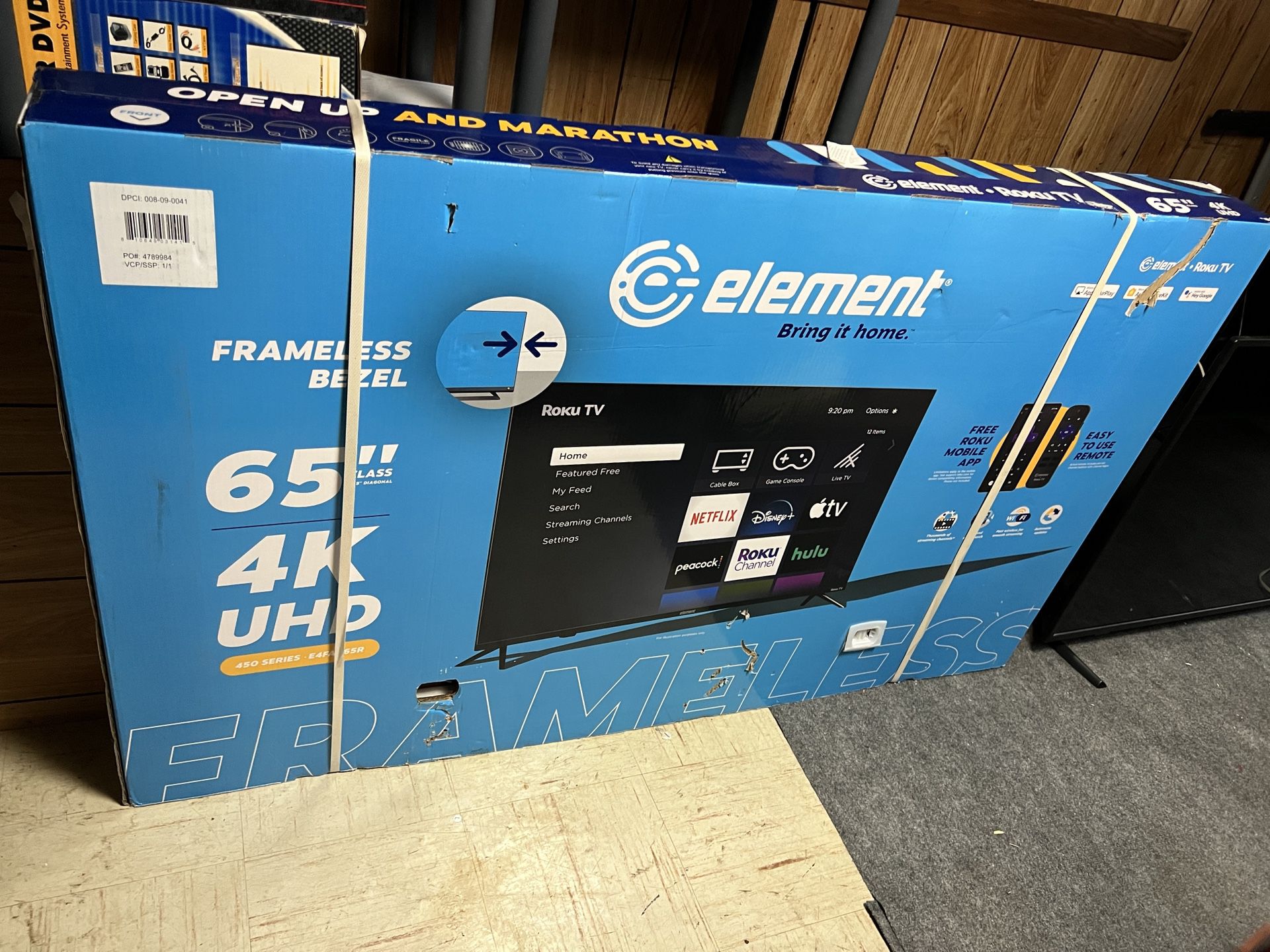 4k Tv New In Box - Element 65" - Pickup Only - Negotiable