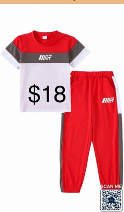Boys' Casual Outfits College Style Graphic Letter Print T-Shirt & Long Pants Spring/Summer Clothes Set