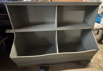 Gray Wooden Kids  Organizer/ Bookcase