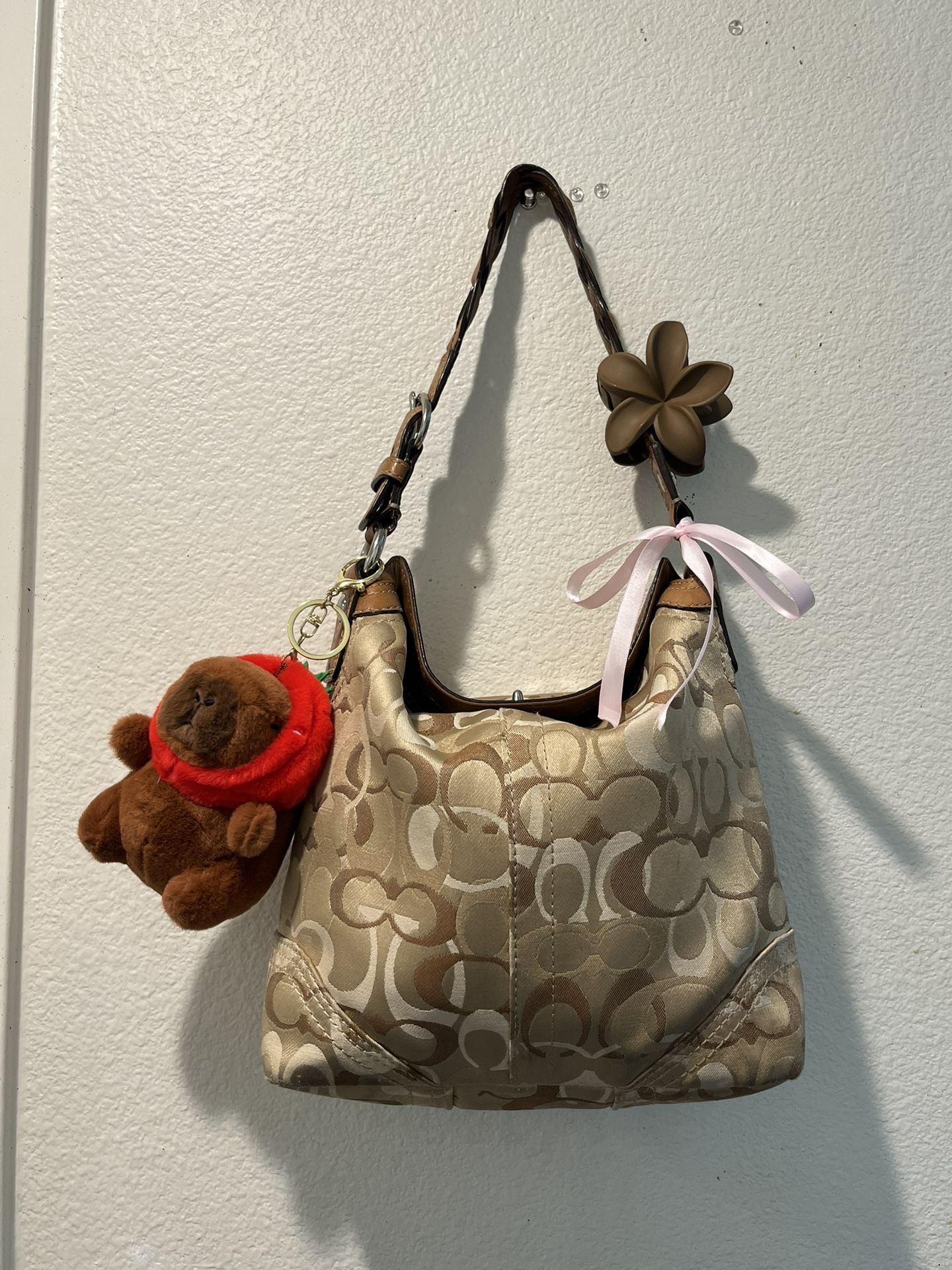 Coach Signature Optic Chelsea Shoulder Bag Hang Bag Hobo 10990 