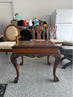 Carved Wood Accent/End Table