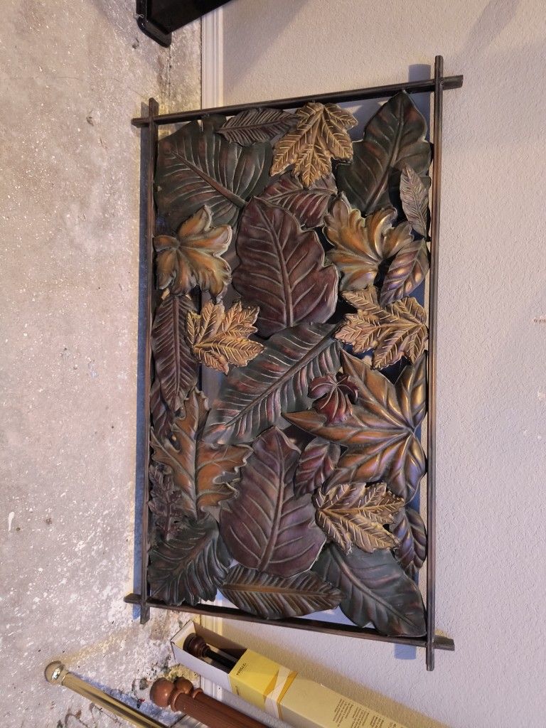 Antique Metal Leaf Wall Decor