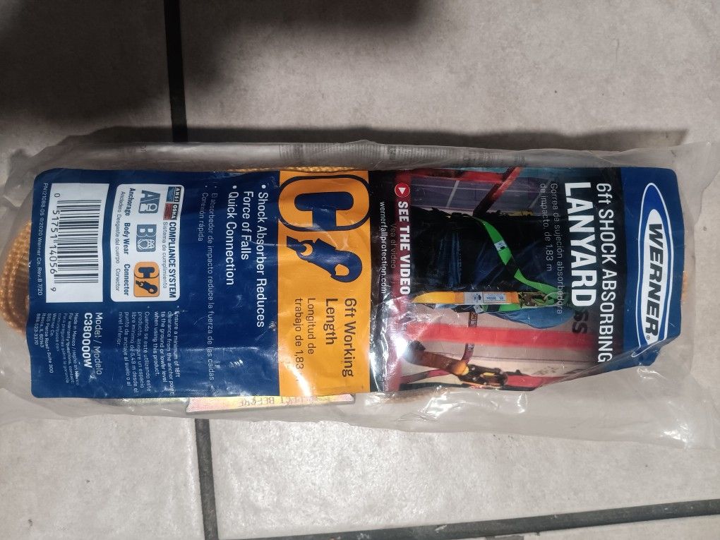 6ft Shock Absorbing Lanyard