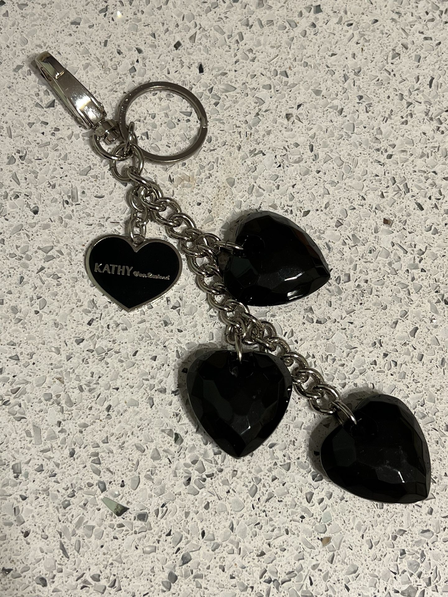 Kathy Van Zeeland Black Hearts Keychain