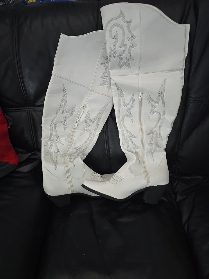 Knee High Boots for Women Pointed Toe Chunky Cork Heel Knight Boots...