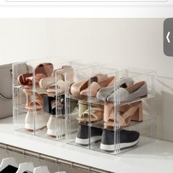 Acrylic Stackable Shoe Organizer Set - 8 Piece Set