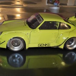 JADA PINK SLIPS PORSCHE RAUH WELT BEGRIFF RWB GENKI 1/18 LIME GREEN Diecast Car 36472 -New in Box