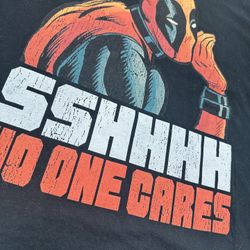Marvel Deadpool SSHHHH No One Cares Whisper Graphic T-Shirt Round neck T-Shirt Unisex XL