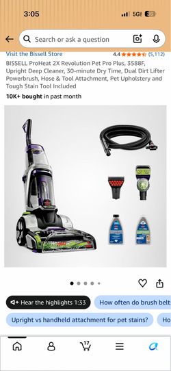 BISSEL ProHeat 2x resolution pet pro plus 3588F