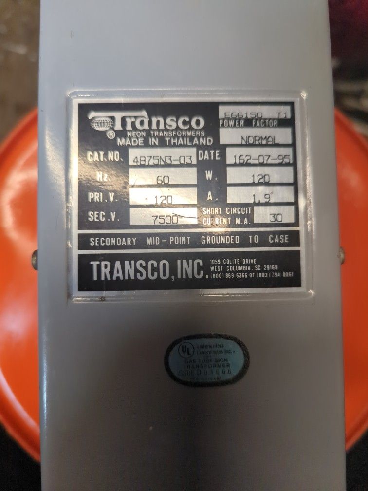 Transco Neon Transformer 4B75N3-03