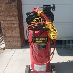 Husky Pro 30 Gallon Cast Iron Pump Air Compressor 