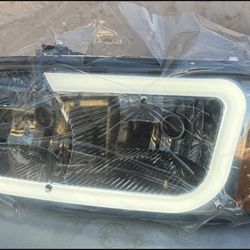 00-06 GMC Yukon Smoke Amber LED Strip Headlights Parking Lights