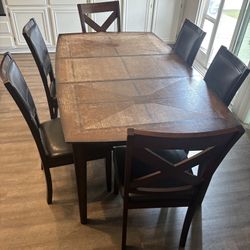 Solid Wood Dining Room Table and 6 Chairs