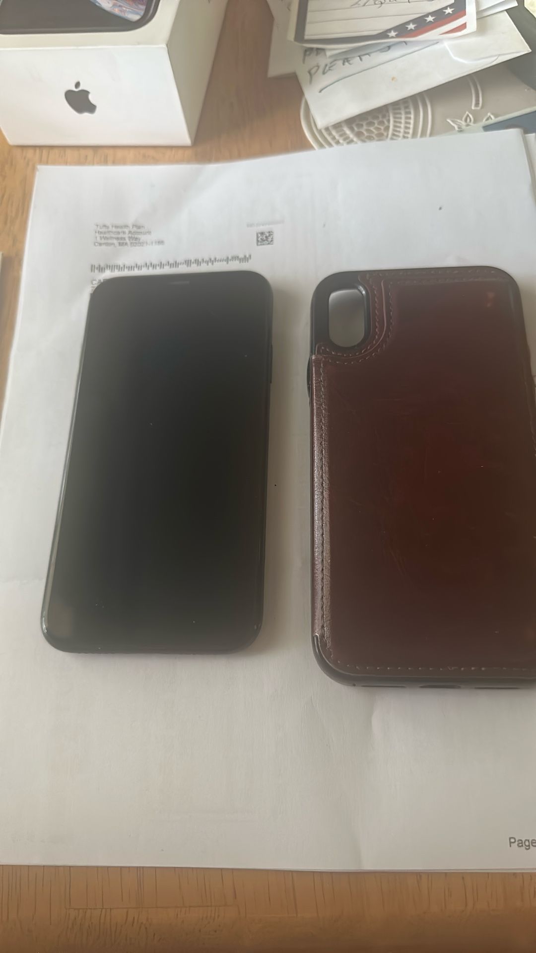 iPhone XR , With Leather Case