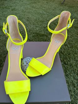 Vince Camuto Neon Corlina Yellow Strappy Heeled Sandals