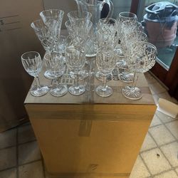 Bunch Of Crystal Glass And Cut Glass