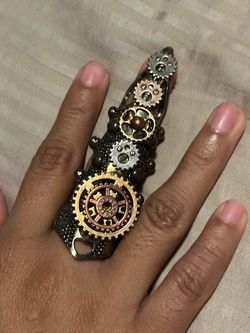 Steampunk Gear Full Finger Ring