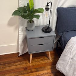Plant, Lamp, Night Stand 