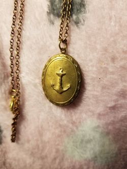 Anchor locket necklace
