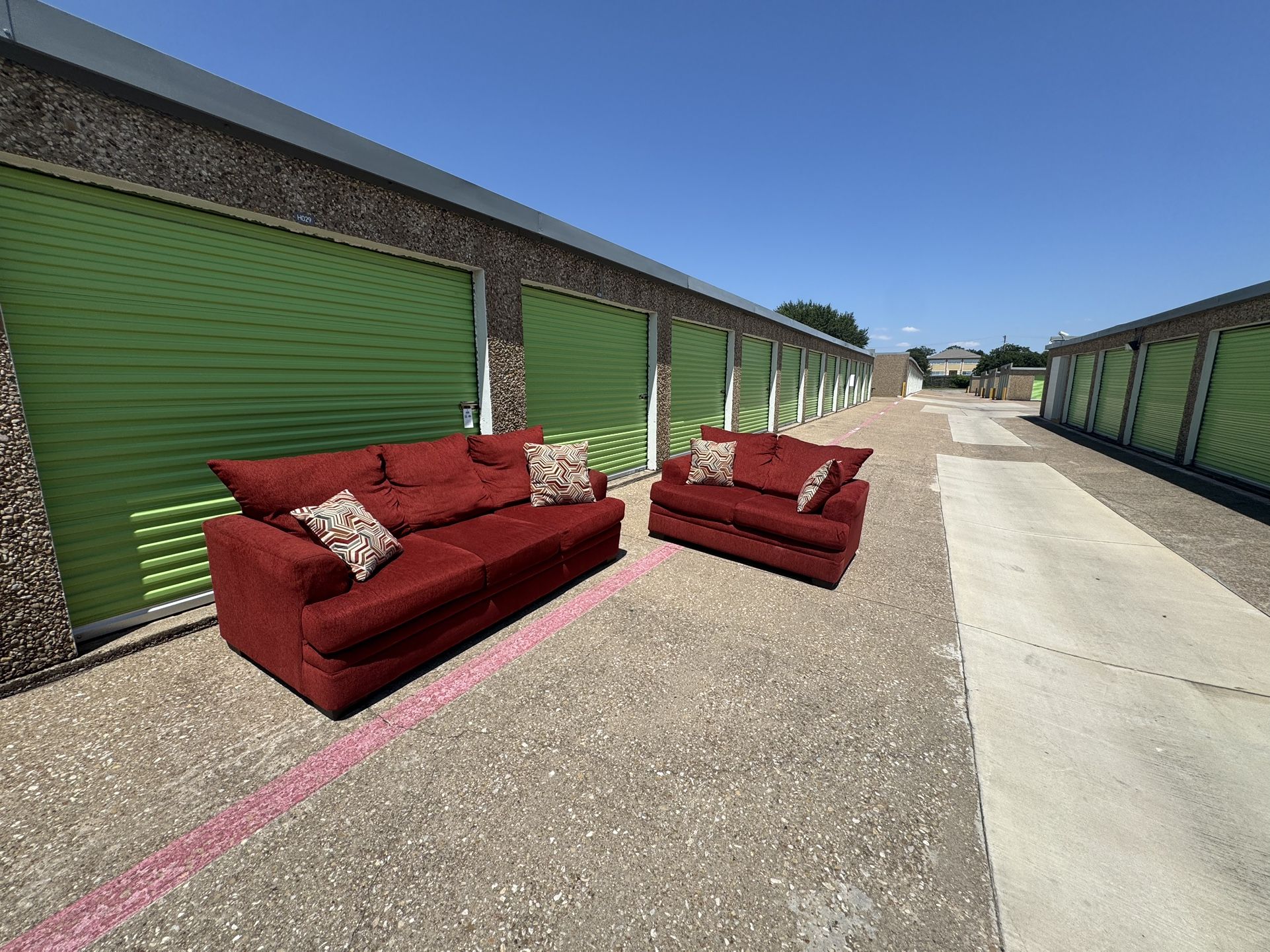 Red Couch And Loveseat Free Delivery