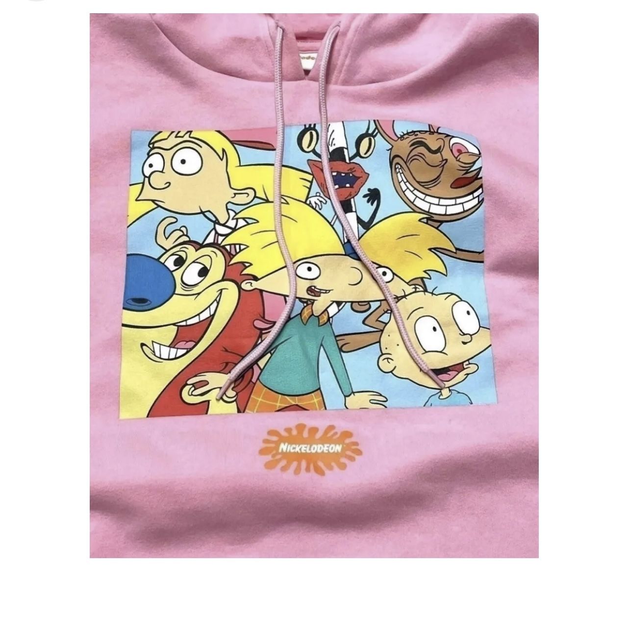 Nickelodeon Hoodie Hey Arnold Rugrats Ren Stimpy Sweatshirt 90’s Cartoons size L