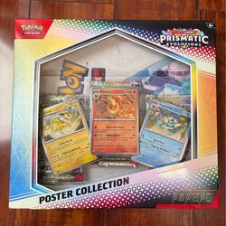 Pokemon Prismatic Poster Collection Box With 3 Packs & Promos! Brand New!