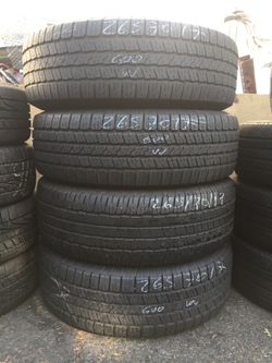 265/70/17 Goodyear set of used tires in great condition 65% tread 225$ for 4 . Installation balance and alignment available. Road force balance avai