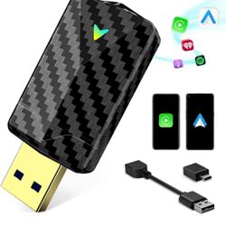 2025 Pro Mini Wireless CarPlay Adapter & Android Auto Wireless Adapter, Converts Wired to Wireless, Fast Stable Link, Low Latency, Easy Setup in 2016+