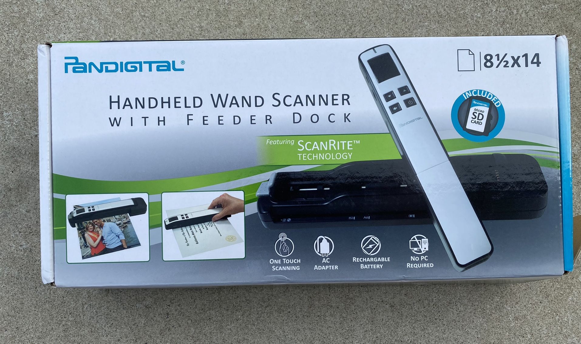 Handheld Wand Scanner with Feeder Dock (purple)