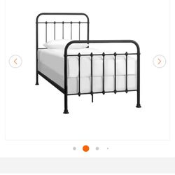 Brand New Farm House Black Metal Twin Bed