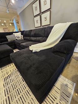 3 Piece New plushy Chaise sectional + ottoman