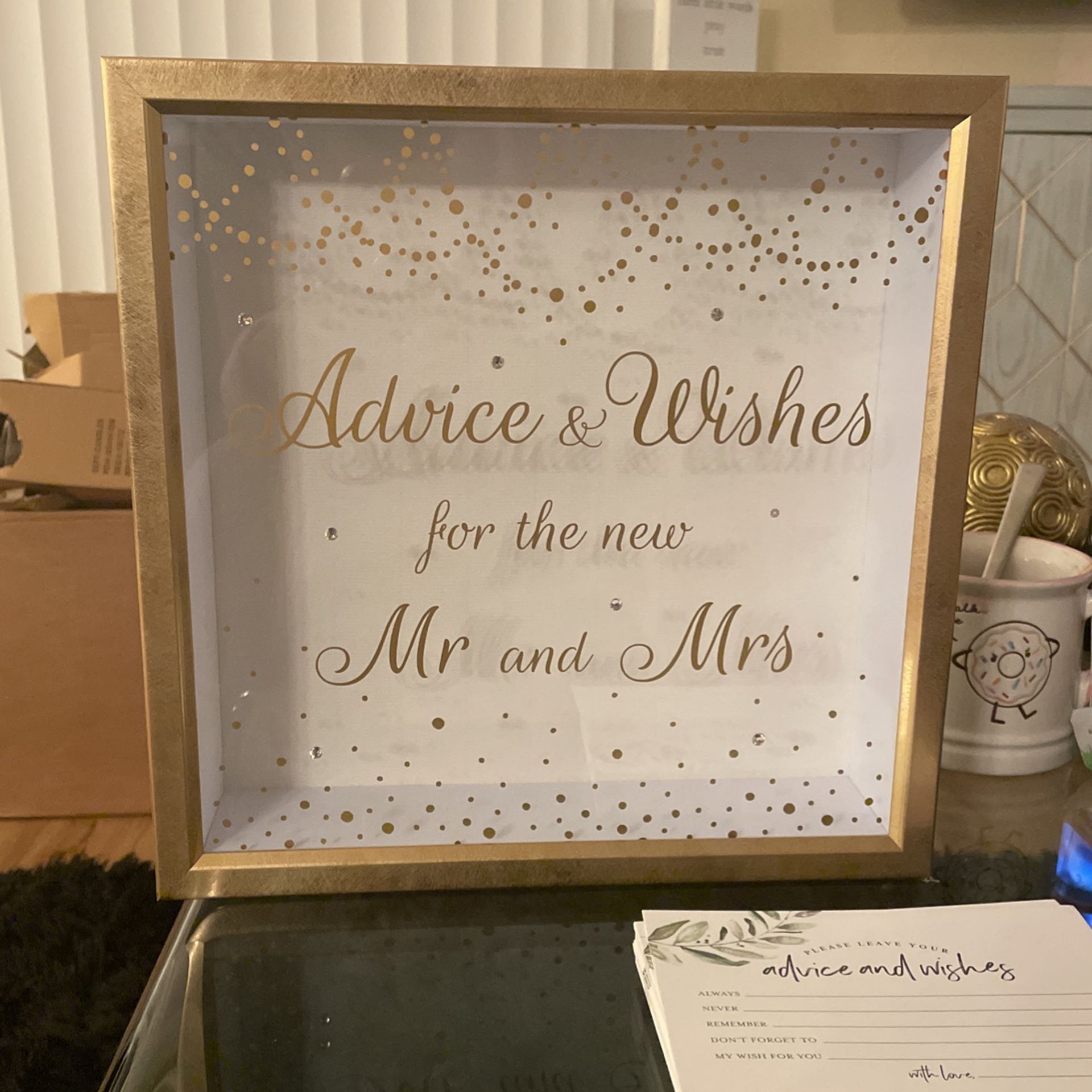 Advice & Wishes (Mr & Mrs) Card Box - FREE ADVICE CARDS 