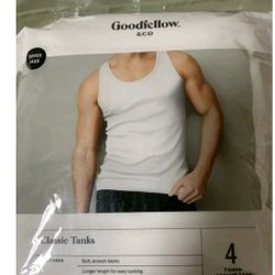 $23🍓🧷 GOODFELLOW & CO MENS Classic TANKS 5pk WHITE, MEDIUM🆕💓061/1214